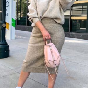 Cozy Knit Sweater and Midi Skirt Set