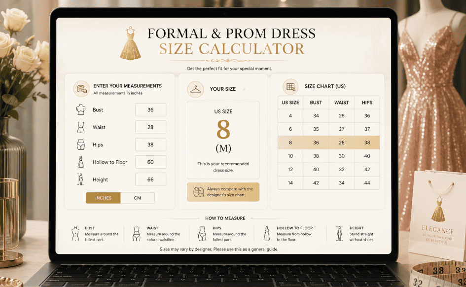 Formal Dress Size Calculator for Women