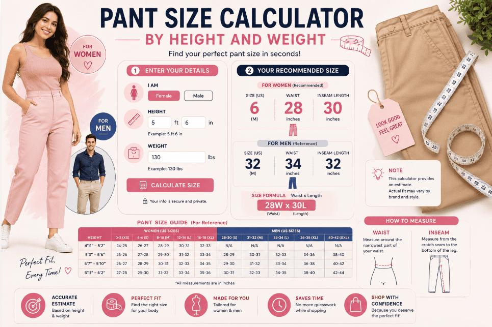 Pant Size Calculator and Guide